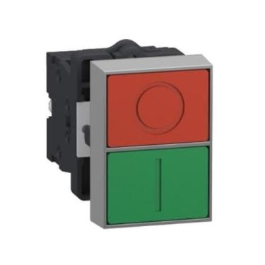 Imagem de Botão Duplo 22Mm Plástico Retorno Por Mola Verde/Vermelho - Schneider