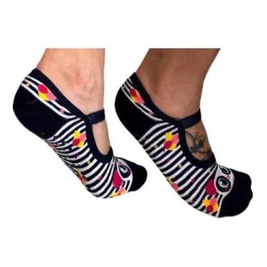 Imagem de Kit 10 Pares de Meias Sapatilha Pilates Yoga Antiderrapante. Ref: 760 