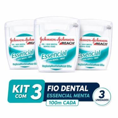 Imagem de Kit com 3 Fios Dentais Reach Essencial Menta 100m Johnson's