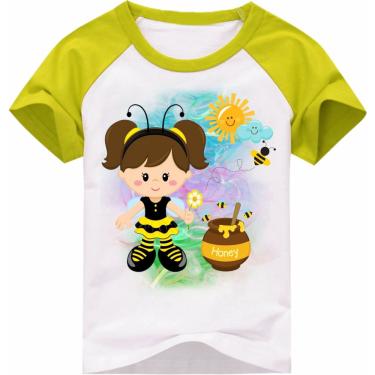 Imagem de Camiseta Raglan infantil Abelhinha - Amarelo