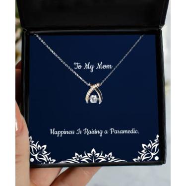 Imagem de SpreadPassion Presentes de mãe sarcástica, Happiness is Raising a Paramedic, colar engraçado de osso de fúrcula para filha