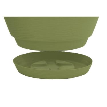 Imagem de Vaso Com Prato Tramontina Asteca 32 Cm Em Polietileno Verde