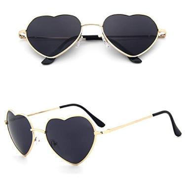 Imagem de Óculos de sol de coração rosa metal feminino designer de moda óculos femininos de metal em forma de coração oceano óculos de sol, 11, china