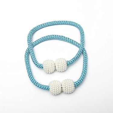 Imagem de Cinta de pérola ímã fivela fivela gancho fivela decorativa corda cortina fivela luz luxo acessórios cinto de gravata cordas tiebacks de cortina, T10, 2 PCS