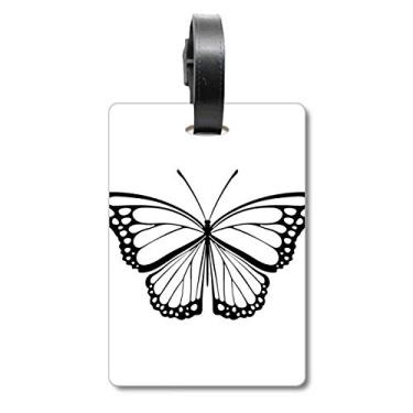 Imagem de Etiqueta de bagagem de amostra de borboleta preta simples etiqueta de cartão de bagagem pendurado etiqueta, Multicolorido.