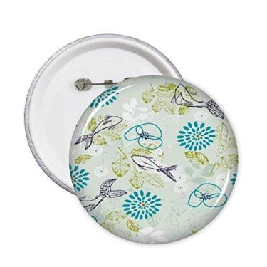 Imagem de Folhas de peixe flor azul animal alfinetes crachá botão emblema acessório decoração 5 peças