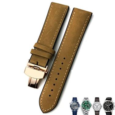 Imagem de JWTPRO 20mm 21mm 22mm pulseira de couro preto marrom pulseiras de relógio para Rolex para Omega Seamaster 300 para Hamilton para Seiko para IWC para pulseira Tissot (Cor: Crazy Horse