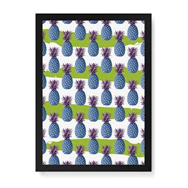 Imagem de Arte Maníacos Quadro Decorativo Tela Canvas Abacaxi Pop - 32,5x23cm (moldura Caixa Laca Preta) Amarelo