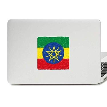 Imagem de Listras Bandeira da Etiópia Giz de Cera Decalque Vinil Paster Laptop Adesivo Decoração PC