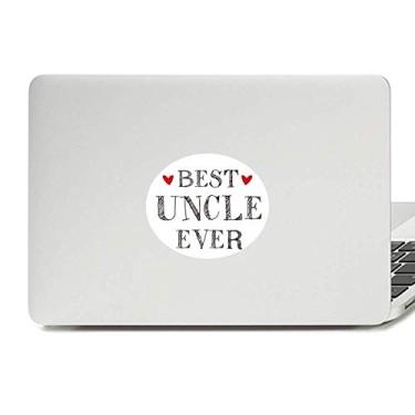 Imagem de Adesivo de notebook com a frase Best Uncle Ever em vinil com emblema de coração