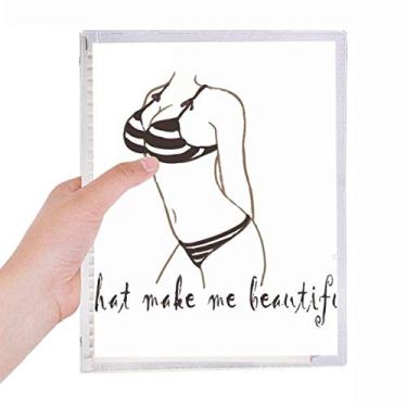 Imagem de Biquíni, ilustração de beleza, preto, caderno, folha solta, diário recarregável, artigos de papelaria