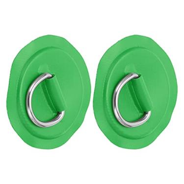 Imagem de Remendo de anel em D para barco inflável de canoa, 9 cores para canoas bote de surfe em aço inoxidável remendo para barcos infláveis ​​para caiaques(verde)