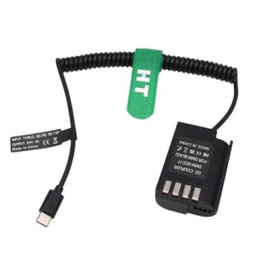 Imagem de HangTon Alimentação PD USB C para câmera Panasonic Lumix GH6, G9, G9M2, S5, S5 II, S5 IIX, GH5 II, GH5S DSLR 9V/12V Tipo-C para DMW-BLK22 DCC17 bateria falsa