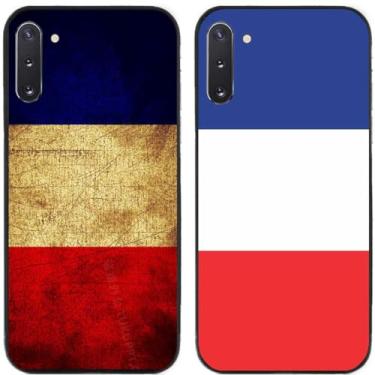Imagem de 2 peças retrô bandeira da França impressa TPU gel silicone capa de telefone traseira para Samsung Galaxy (Galaxy Note 10)