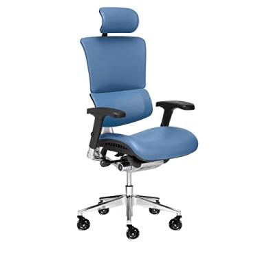 Imagem de X-Chair Cadeira executiva X-Tech – Cadeira executiva de alta qualidade com gel refrescante de espuma M/assento de escritório ergonômico para suporte na parte inferior das costas/tecido Brisa macio e