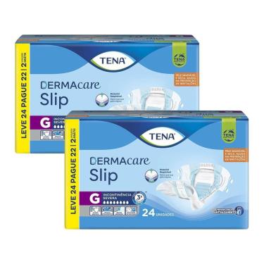 Imagem de Kit 2 Fraldas Geriátricas Tena Slip Dermacare G 24un