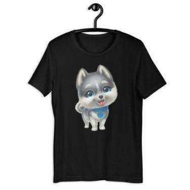 Imagem de Camiseta Blusa Feminina Dog Husky Olhar Azul-Feminino