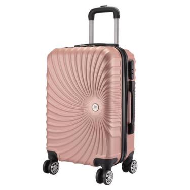 Imagem de Mala De Viagem Grande 77x48x30 Em Abs C/ Rodinhas 360º Rosa Ouro - EAG