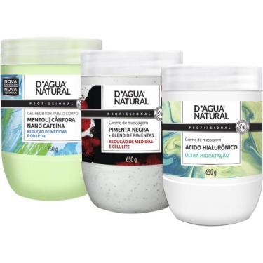 Imagem de Kit Creme Pimenta Negra +Gel Crioterapico +Acido Hialuronico - D'Água 