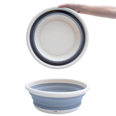 Imagem de Kit Lavanderia de 2 Bacias Dobráveis de Plástico 8l Simplo, U, BRANCO