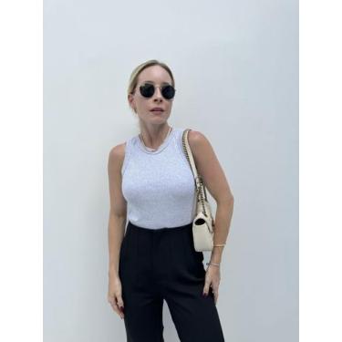 Imagem de Regata Canelada Feminina MELINA - Anna Engles, UN, Cinza