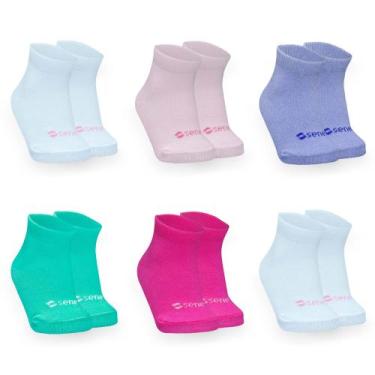 Imagem de Kit atacado 12 pares de meias de bebê em aldodão meia infantil menino 