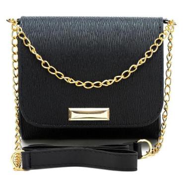 Imagem de Bolsa Pequena Transversal Porta Documentos - SapatoWay, Preto