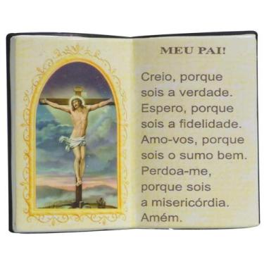 Imagem de Livro de Oração Meu Pai Eterno Resina Porta Caneta 15cm - Zona Livre