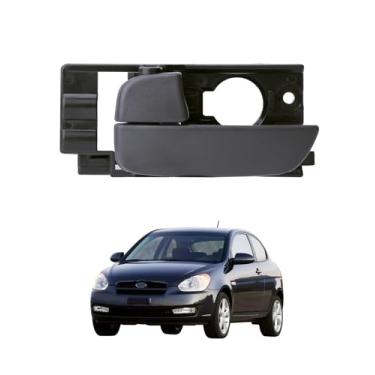Imagem de Maçaneta de porta do motorista, maçaneta interna esquerda dianteira ou traseira, compatível com Hyundai Accent 2006-2011 | Substituição # 82610-1E000, 826101E000, maçaneta interna cinza texturizada,