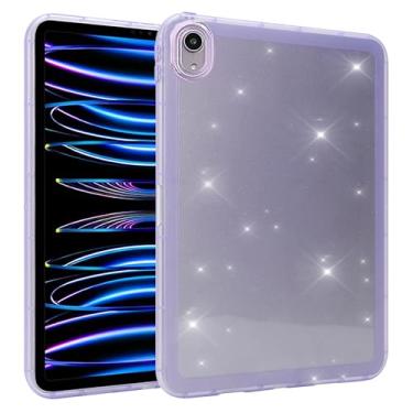 Imagem de Dteck Capa para Galaxy Tab S9 fe 27.7 cm, Galaxy Tab S9/S8/S7 11 polegadas, leve, fina, brilhante, brilhante, feminina, capa traseira de TPU macio para tablet S9 fe/S9/S8/S7, roxa