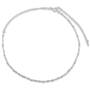 Imagem de Choker Colar Corrente Torcida Banhado a Prata Semijoia - Dril Semijoia