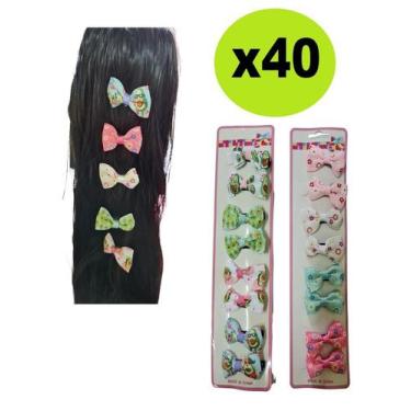 Imagem de Kit 40 Laços pequeno c/ Presilha Estampas sortidas Infantil - Lynx pro