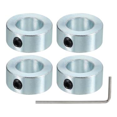 Imagem de PATIKIL Colar do eixo de 1,5 cm diâmetro externo 1,27 cm de espessura, pacote com 4 argolas de trem de pouso de aço carbono com parafuso de ajuste M6 e chave inglesa para indústria de