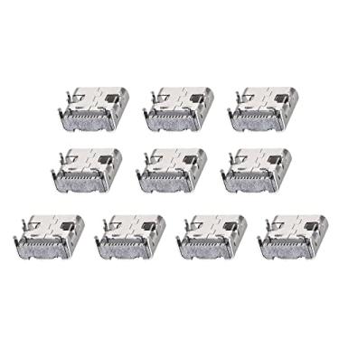 Imagem de Rebower Conector USB 3.1 PCB 16 pinos DIP 180 graus Tipo-C Plugue soquete fêmea [para reparo de porta de alimentação eletrônica] - 3A / Prata Preto / 20 peças