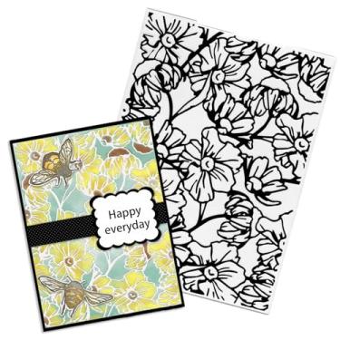 Imagem de Glodecart Pasta de gravação de fundo de margarida, impressões texturizadas de plástico, modelo de pasta de gravação de crisântemo para fazer cartões, verão, primavera, scrapbooking, papel, artesanato,