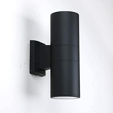 Imagem de Luminária de parede moderna preta dupla para cima e para baixo, luminária de parede externa de aço inoxidável, lâmpada de parede LED IP65 (3000K), lâmpada de decoração para casa, lâmpada de