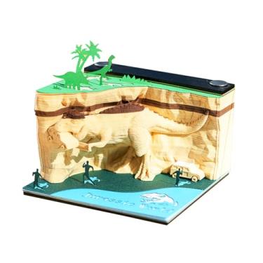 Imagem de Calendário 3D 2025, Dinosaur Calendário de peças de tempo da 2025, notas adesivas de papel DIY Tear Away, cartões para escritório, presentes para casa, ornamentos (Dinosaur)