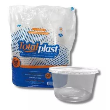 Imagem de  Kit Pote/Tampa Redondo Descartável 1000ML 24UN - TOTALPLAST