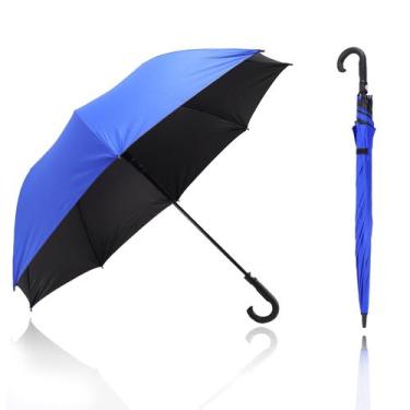 Imagem de Guarda Chuva Portaria Automático Grande Cabo Curvo Reforçado Fibra de 