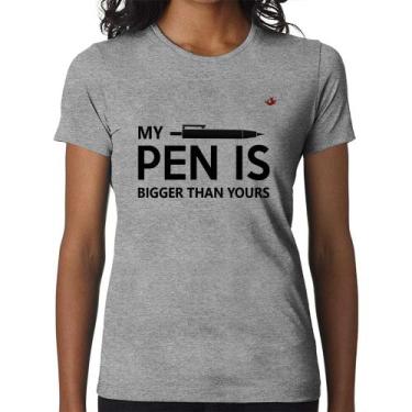 Imagem de Baby Look My pen is bigger than yours - Foca na Moda, Cinza, G