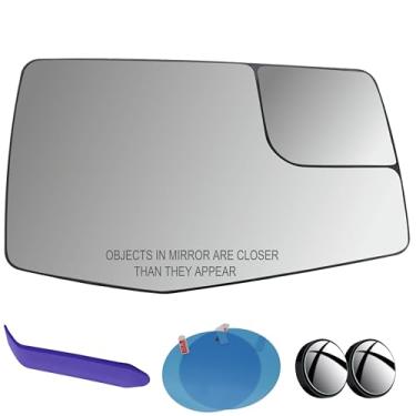 Imagem de EAP Vidro espelhado lateral do passageiro compatível com Chevrolet Silverado 1500 2019-2025, GMC Sierra 1500 2019-2025, aquecido com Spotter 84309709 84309703 GM1325159