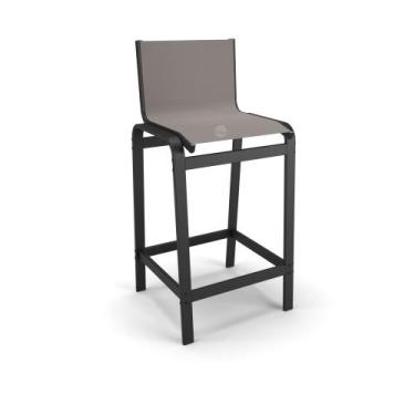 Imagem de Banqueta Alta Cozinha Balcão Bancada Alumínio Preto - Aluv Móveis
