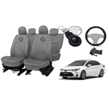 Imagem de Jogo capa couro + capa volante p/ Corolla 2020 a 2024 - ferro tech br