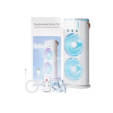 Imagem de Mini Ventilador Refrigerador Recarregavel de Mesa Climatizador Duplo C