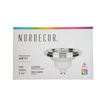 Imagem de Lâmpada Led Ar111 Nordecor 12w Gu10 Bivolt Branca Quente 3000k