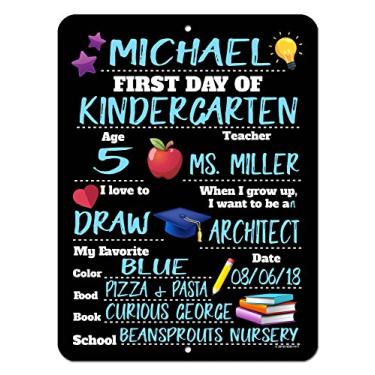 Imagem de Honey Dew Gifts Placa de lata estilo quadro-negro escolar (primeiro dia 22 x 30)