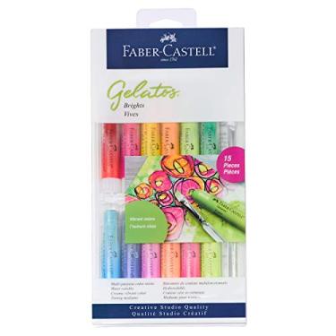 Imagem de Faber-Castell Conjunto de cores gelatos, brilhos – gizes de cera de pigmento solúvel em água – 15 cores brilhantes
