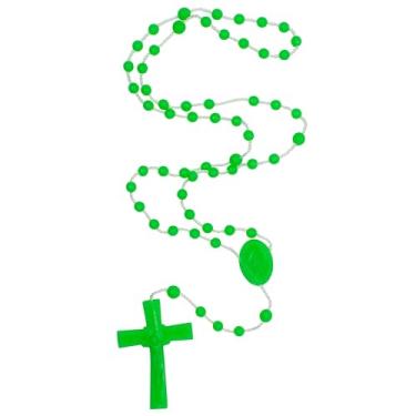 Imagem de Rosário de plástico verde | 43 cm de comprimento | Devocional de oração católica durável | Ótimo presente católico e favor para a primeira comunhão e confirmação, Small, Madeira, Sem Pedra Preciosa