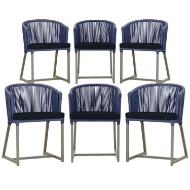 Imagem de 6 Cadeiras de Jantar Área Noronha em Alumínio