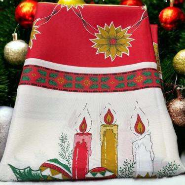 Imagem de Toalha De Natal Varias Estampadas Quadrada 1,40m X 1,40m - MC DECORAÇÕ